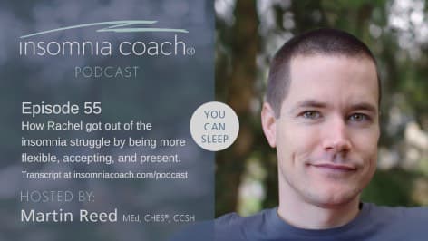 Podcast cover art with photo of Insomnia Coach Martin Reed